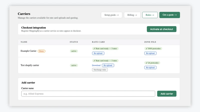 ShippingIQ Freight Calculator