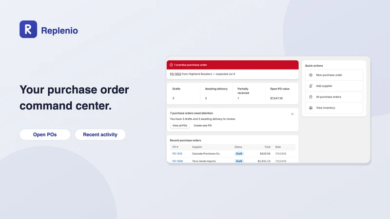 Replenio — Purchase Orders