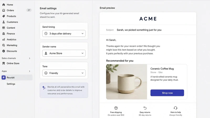 REORBIT: AI Upsell Emails