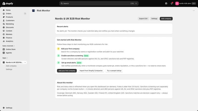 Nordic: EU&UK B2B Risk Monitor