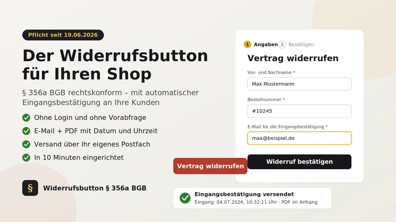 Widerrufsbutton § 356a BGB