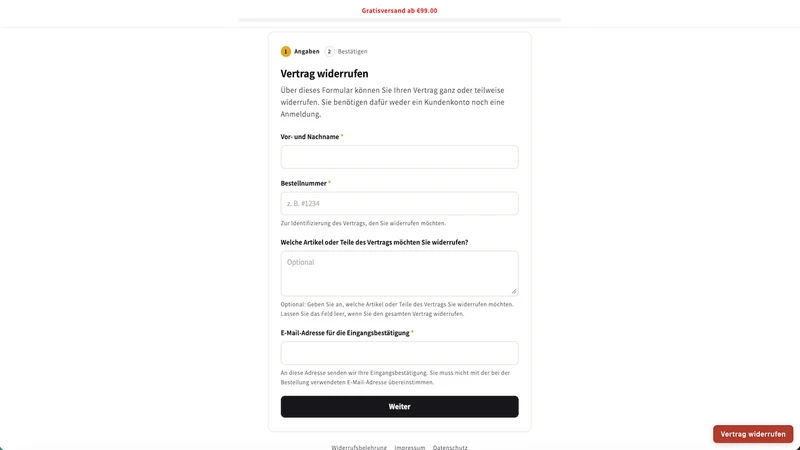 Widerrufsbutton § 356a BGB