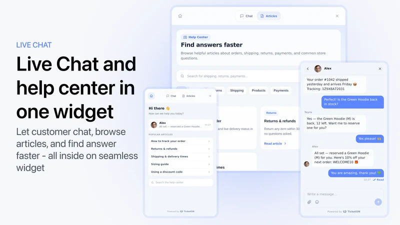 TicketON — AI & Live Chat