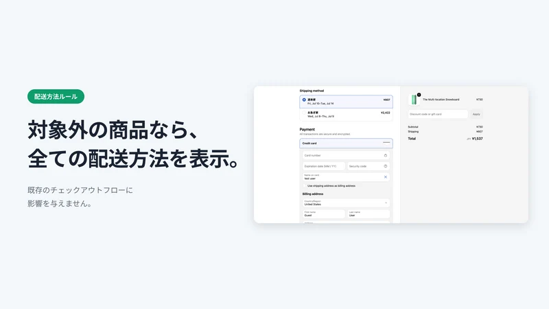 配送方法ルール
