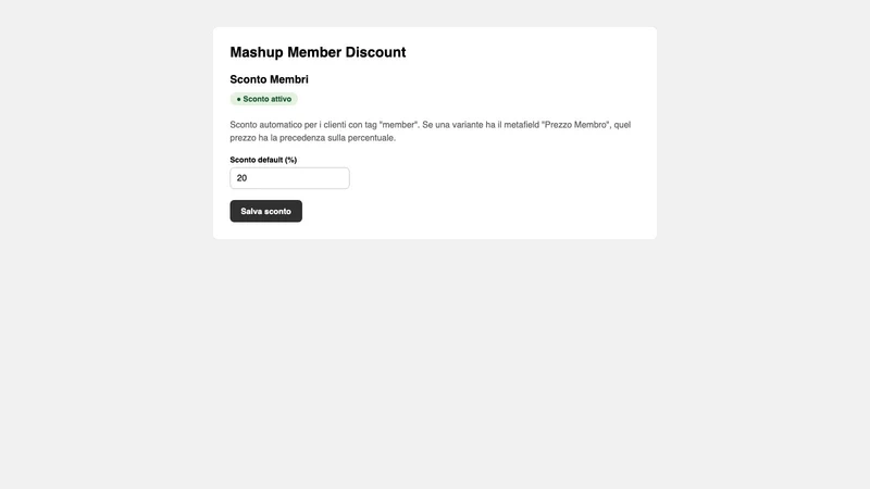 Mashup Member Discount