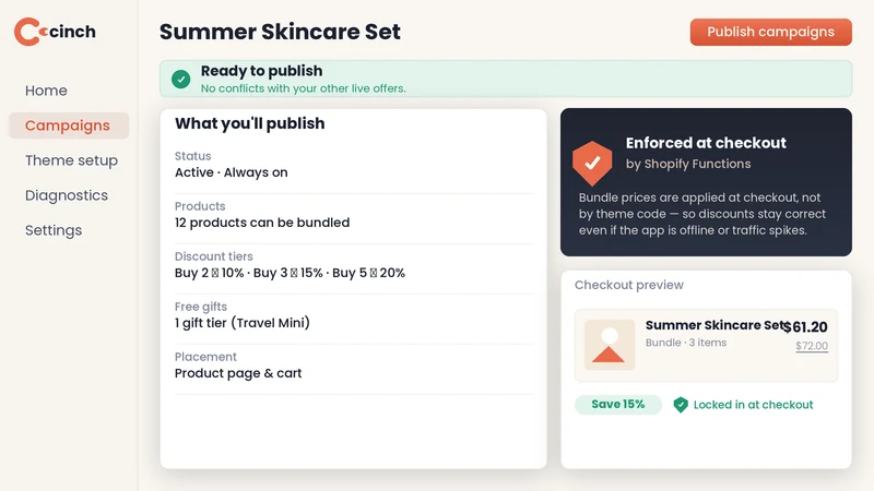 Cinch ‑ Bundles & Free Gifts
