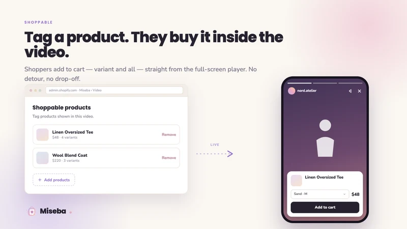 Miseba ‑ Shoppable Video & UGC