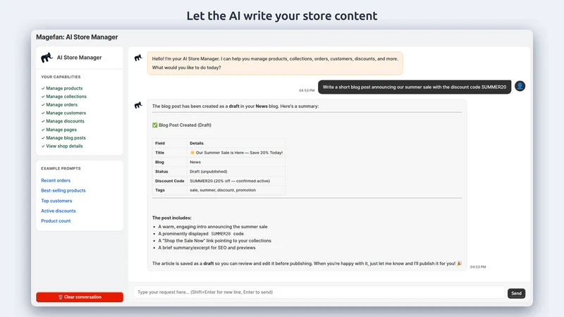 Magefan: AI Store Manager