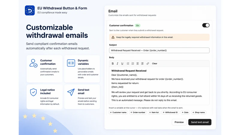 JA EU Withdrawal Button & Form