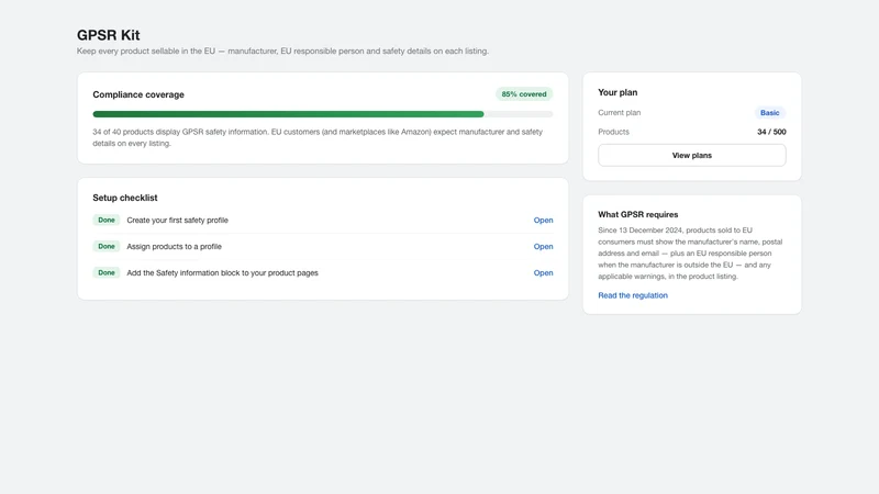 GPSR Kit ‑ EU Compliance