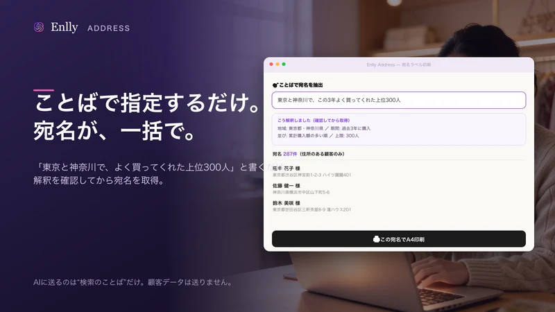 宛名ラベル印刷｜住所ラベルをA4に一括出力