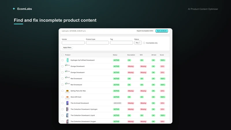 Ecomly — AI Product Content