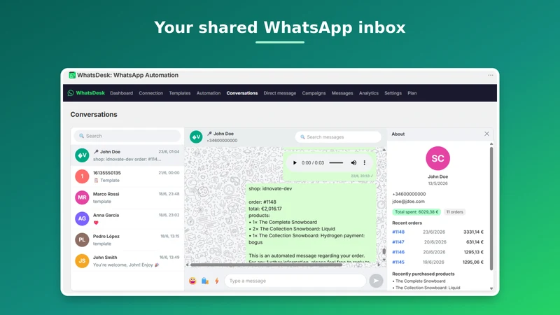 WhatsDesk: WhatsApp Automation