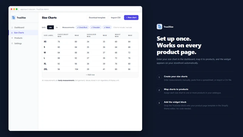 True2Size: Chart & Recommender