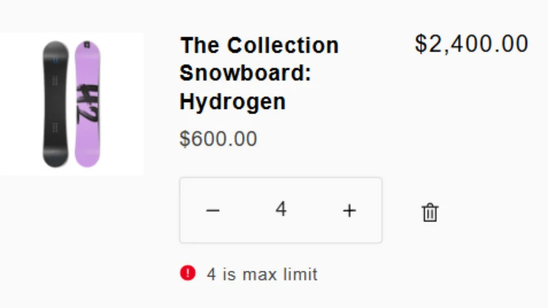 Order Limits Quantity Breaks