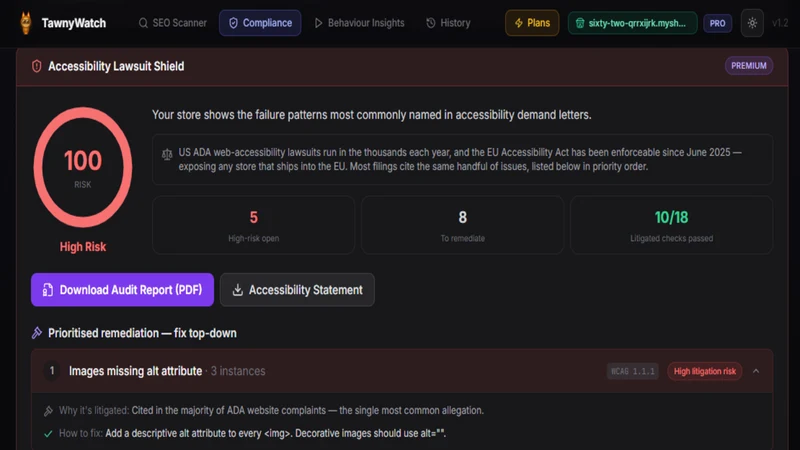TawnyWatch ADA Accessibility