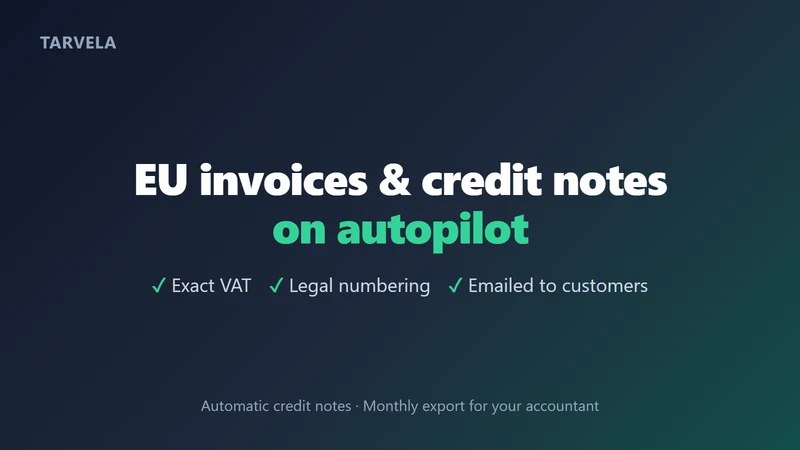 Tarvela — EU Invoices