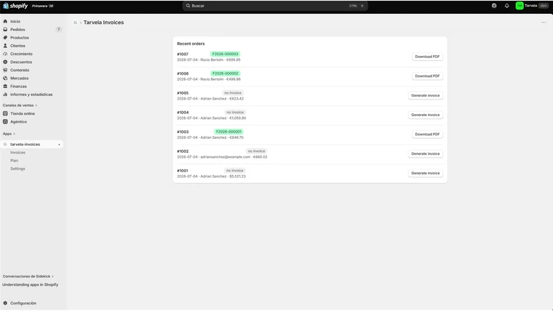 Tarvela — EU Invoices
