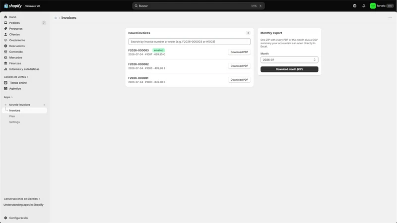 Tarvela — EU Invoices