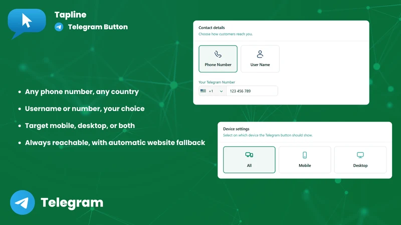 Tapline: Telegram Button