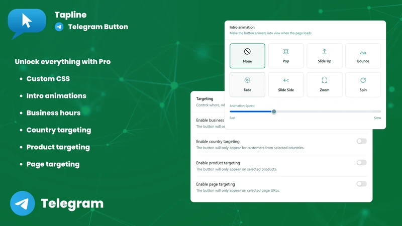 Tapline: Telegram Button