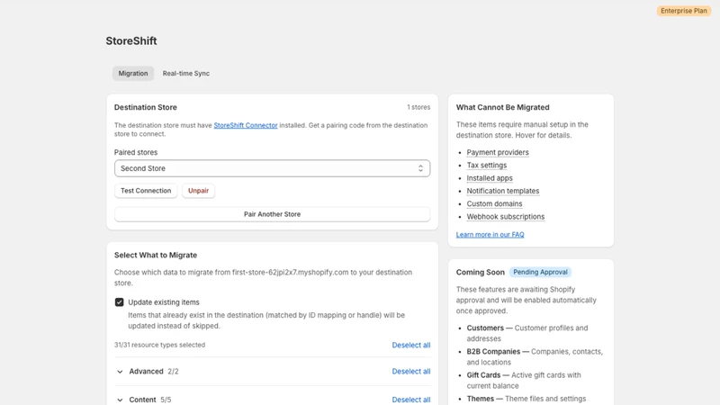 StoreShift ‑ Store Migration