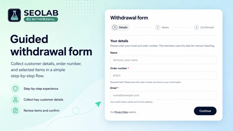 EU Withdrawal Button & Form
