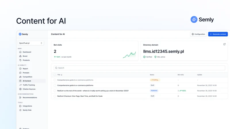 Semly: AI Visibility & GEO