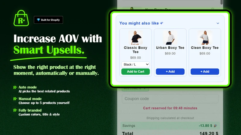 Revenix Cart Drawer & Upsells