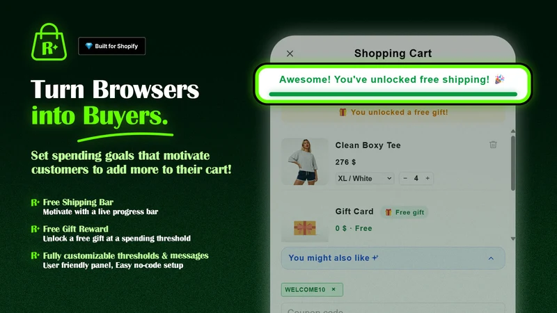 Revenix Cart Drawer & Upsells