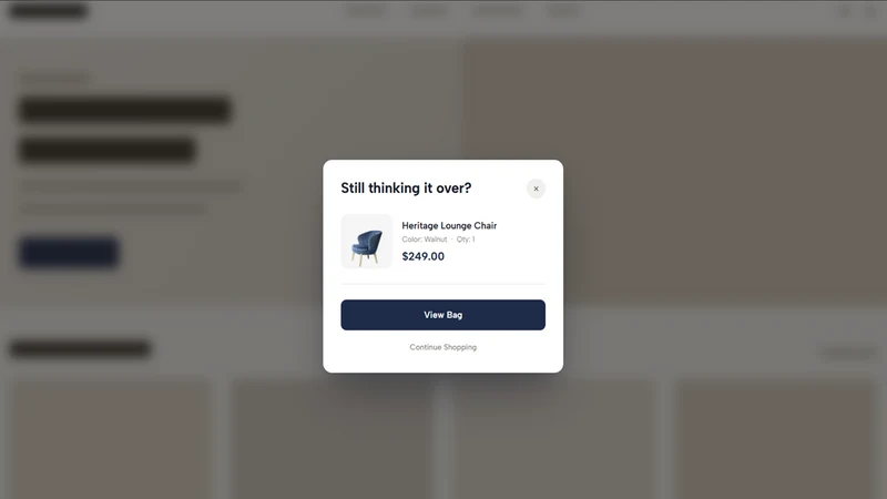 Resurface Cart Recovery Modal