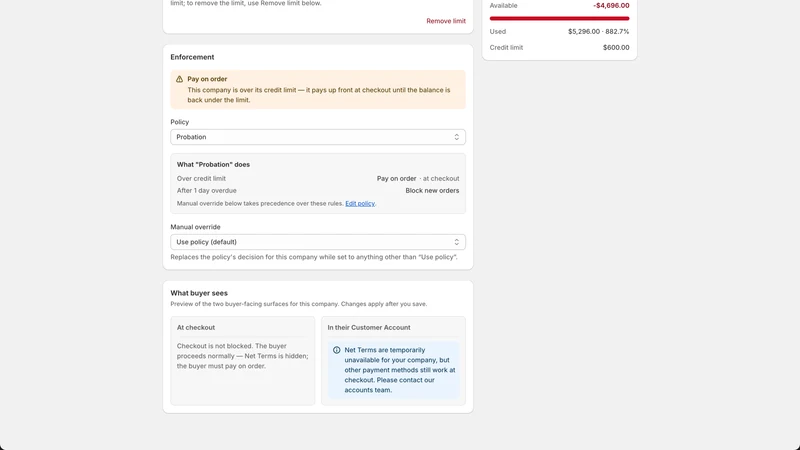 Quay: B2B Credit Limits