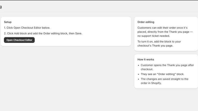 Order Editing & Upsell