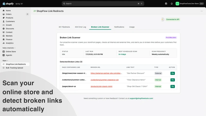 ShopFlow Link Redirects