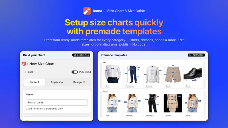 Icona Size Chart & Recommender