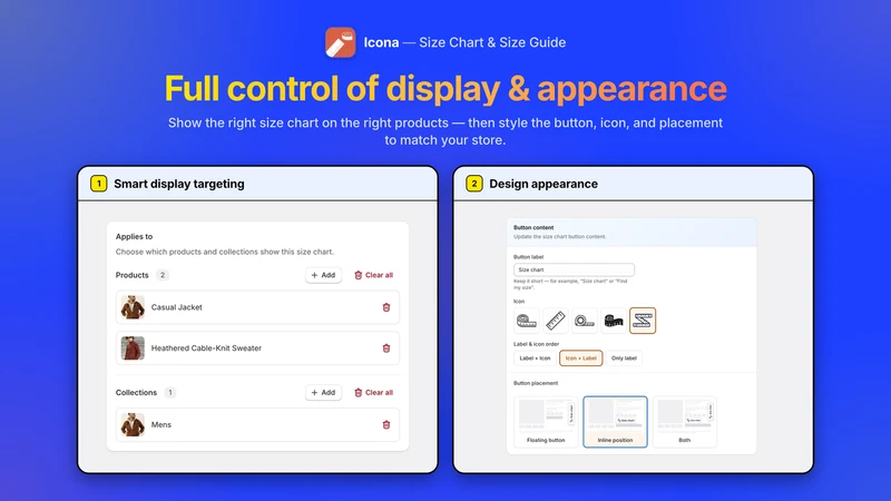 Icona Size Chart & Recommender