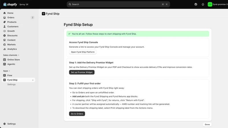 Fynd Ship ‑ Ecommerce Shipping