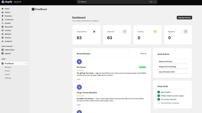 ProofBoost‑Product Reviews app