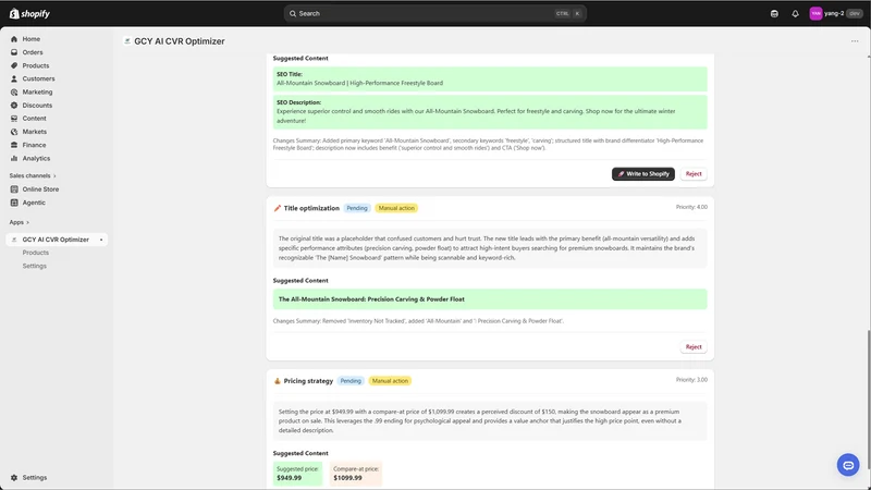 GCY: AI CVR Optimizer & Proof