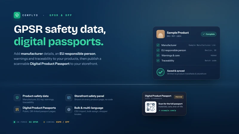 Complyo: GPSR & DPP Compliance