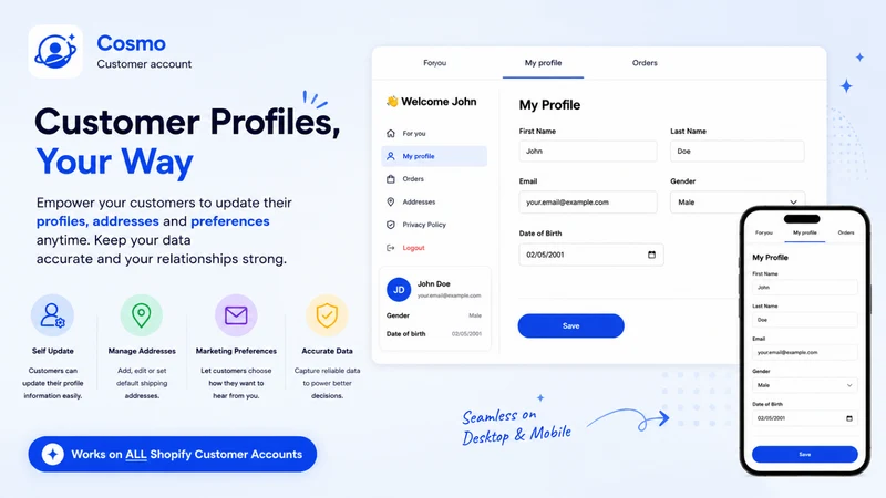 Cosmo: Customer Accounts App