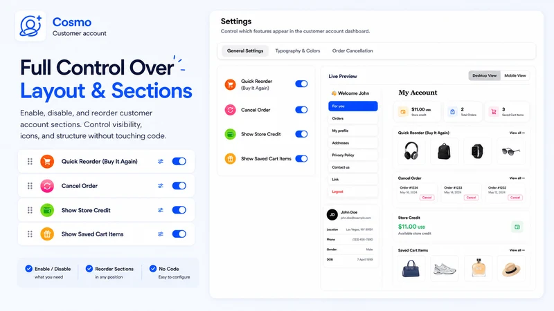 Cosmo: Customer Accounts App