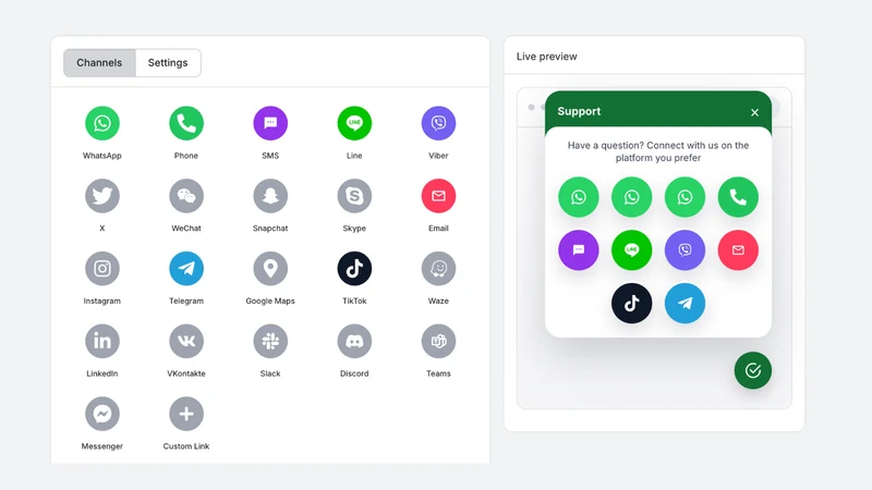 ChatDock : Chat Button Pro