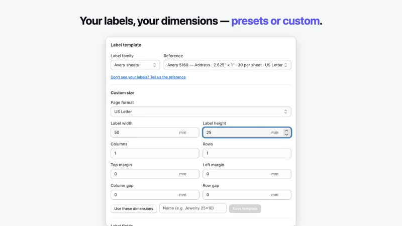 Solvi Barcode Labels