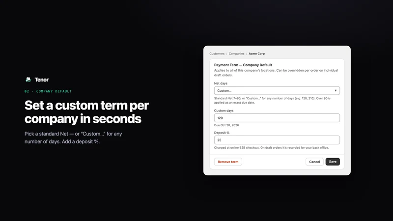 Tenor: B2B Payment Terms