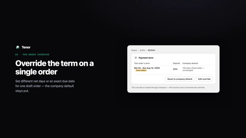 Tenor: B2B Payment Terms