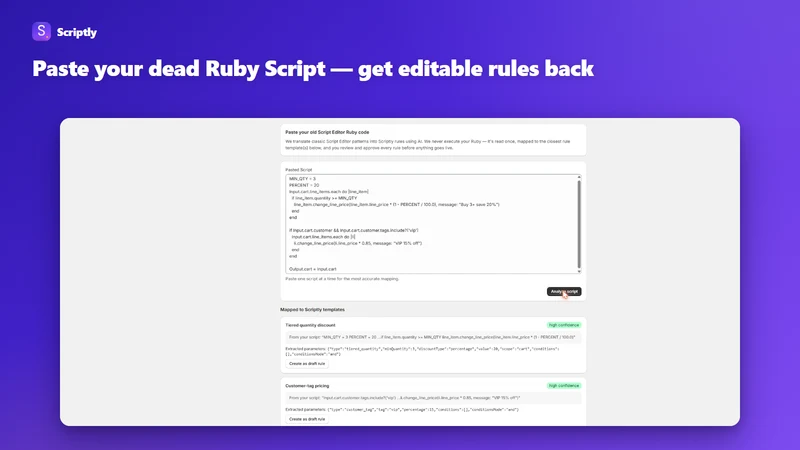 Scriptly: Order Limits & Rules