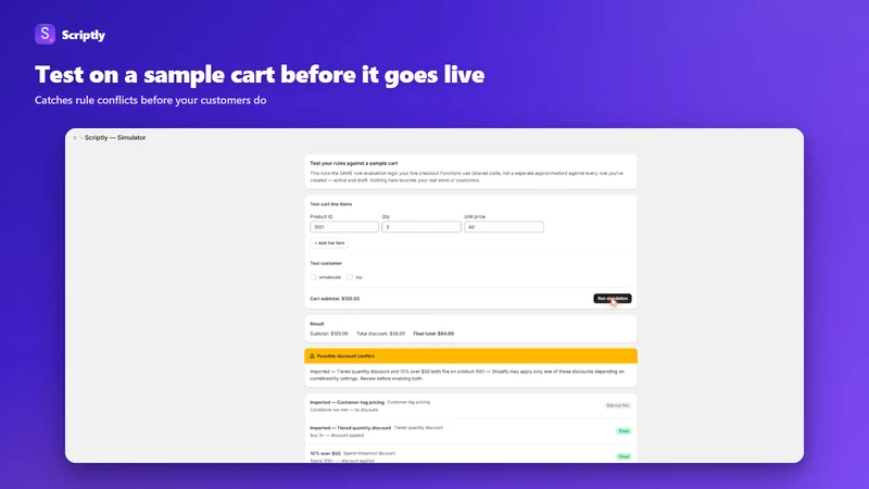 Scriptly: Order Limits & Rules