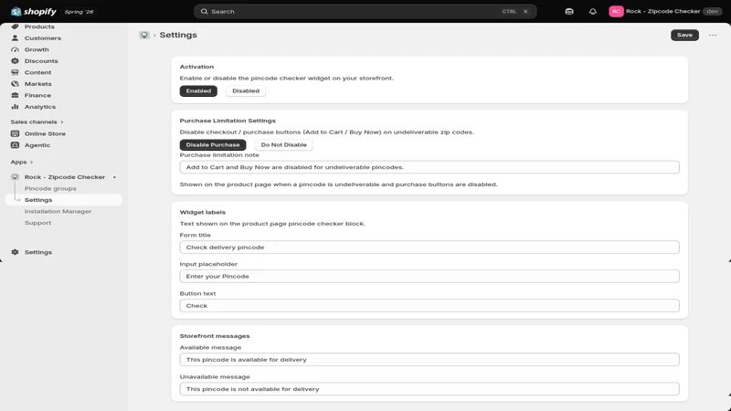 Rock ‑ Zipcode Checker