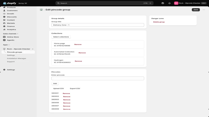 Rock ‑ Zipcode Checker